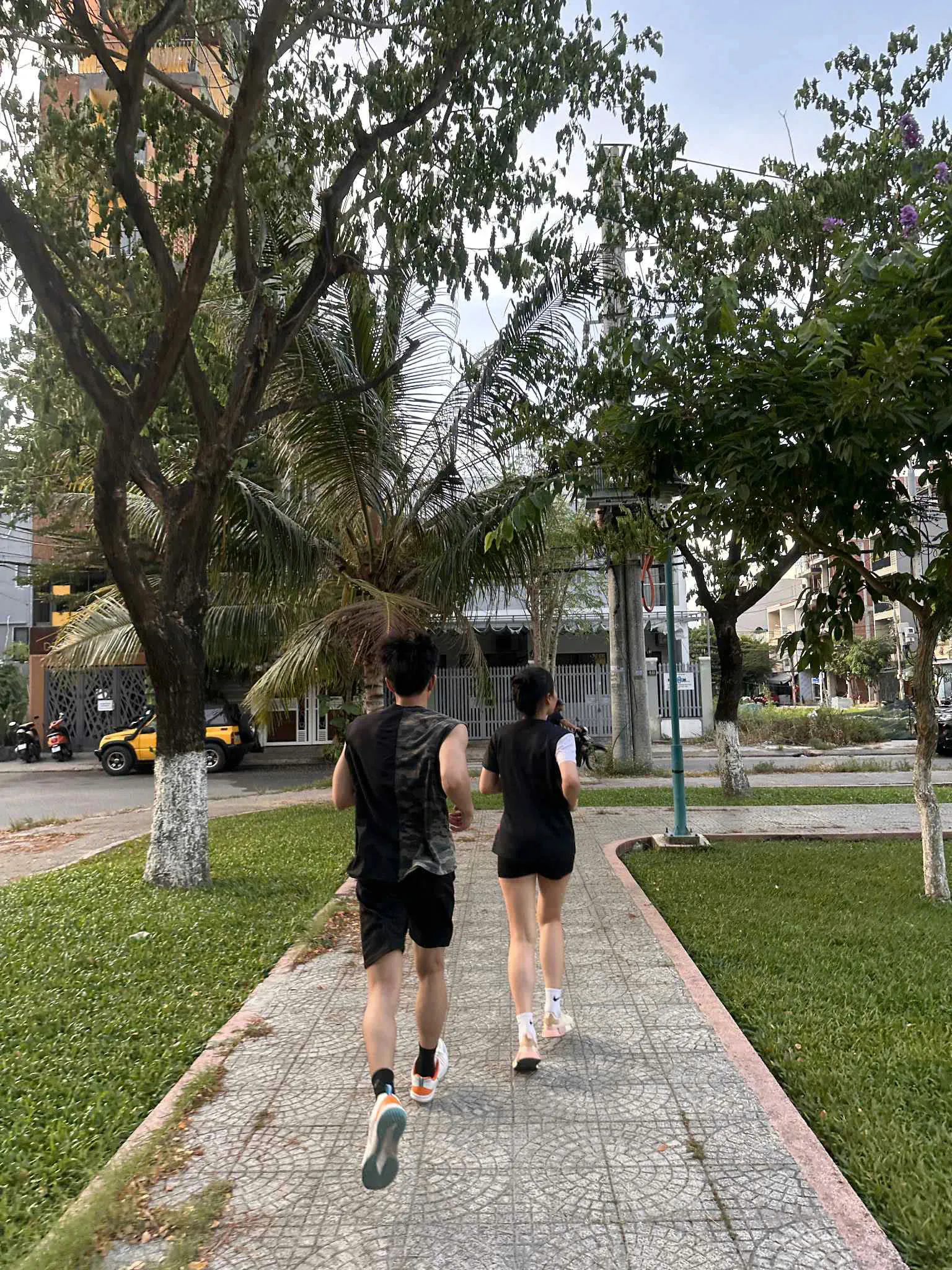 Running outdoors with a training partner