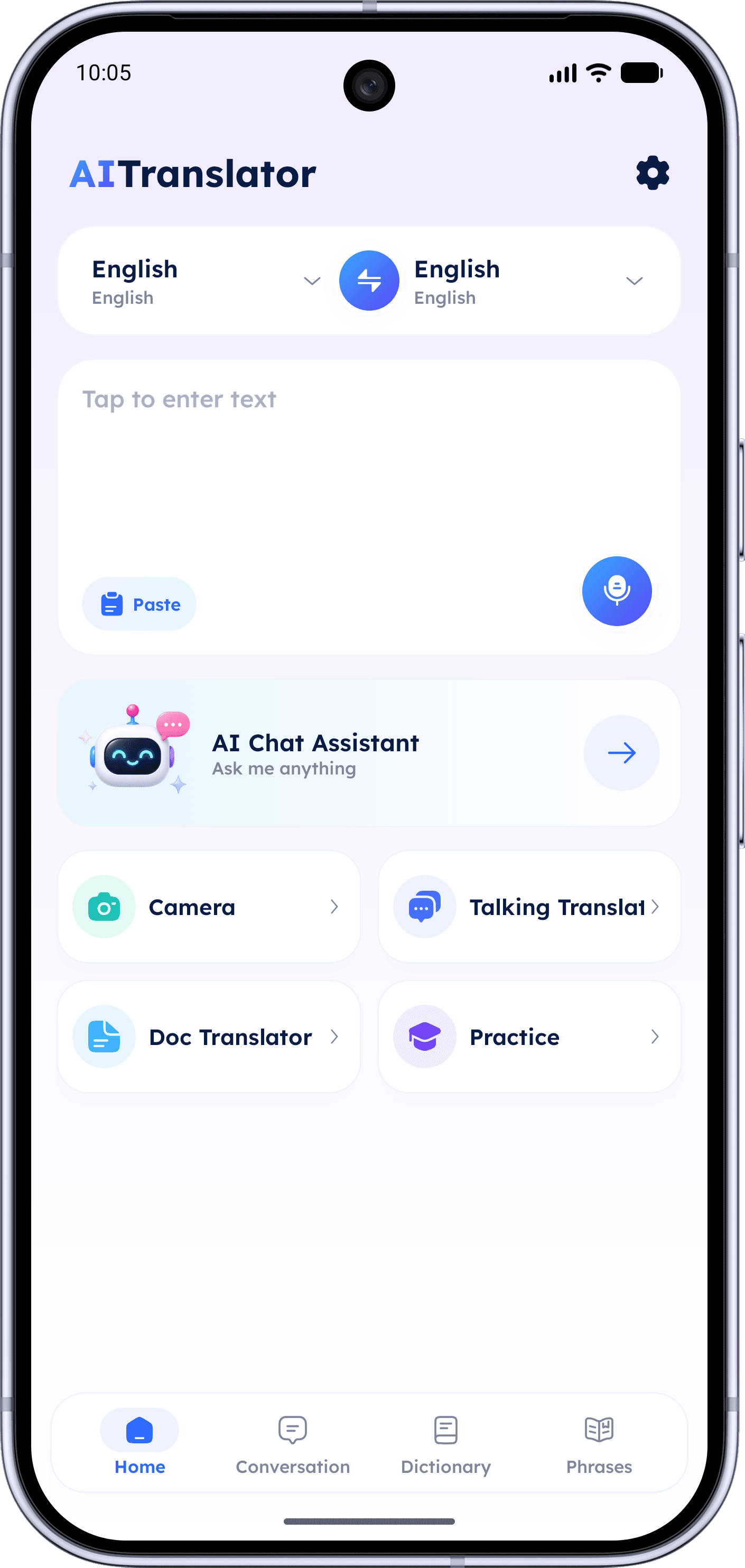 Offline translator app screenshot